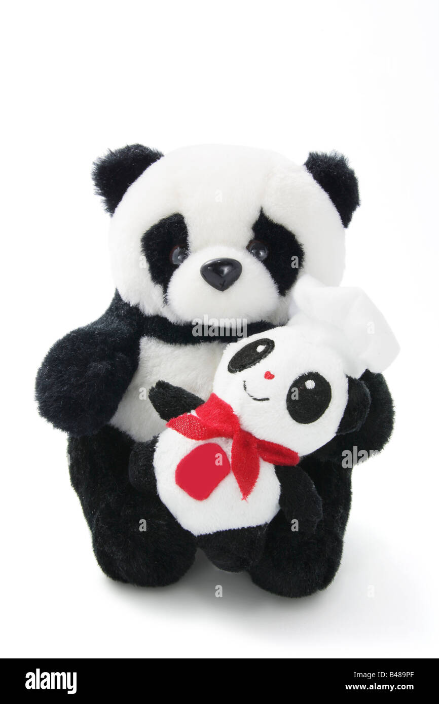 Soft Toy Panda with Baby Stock Photo