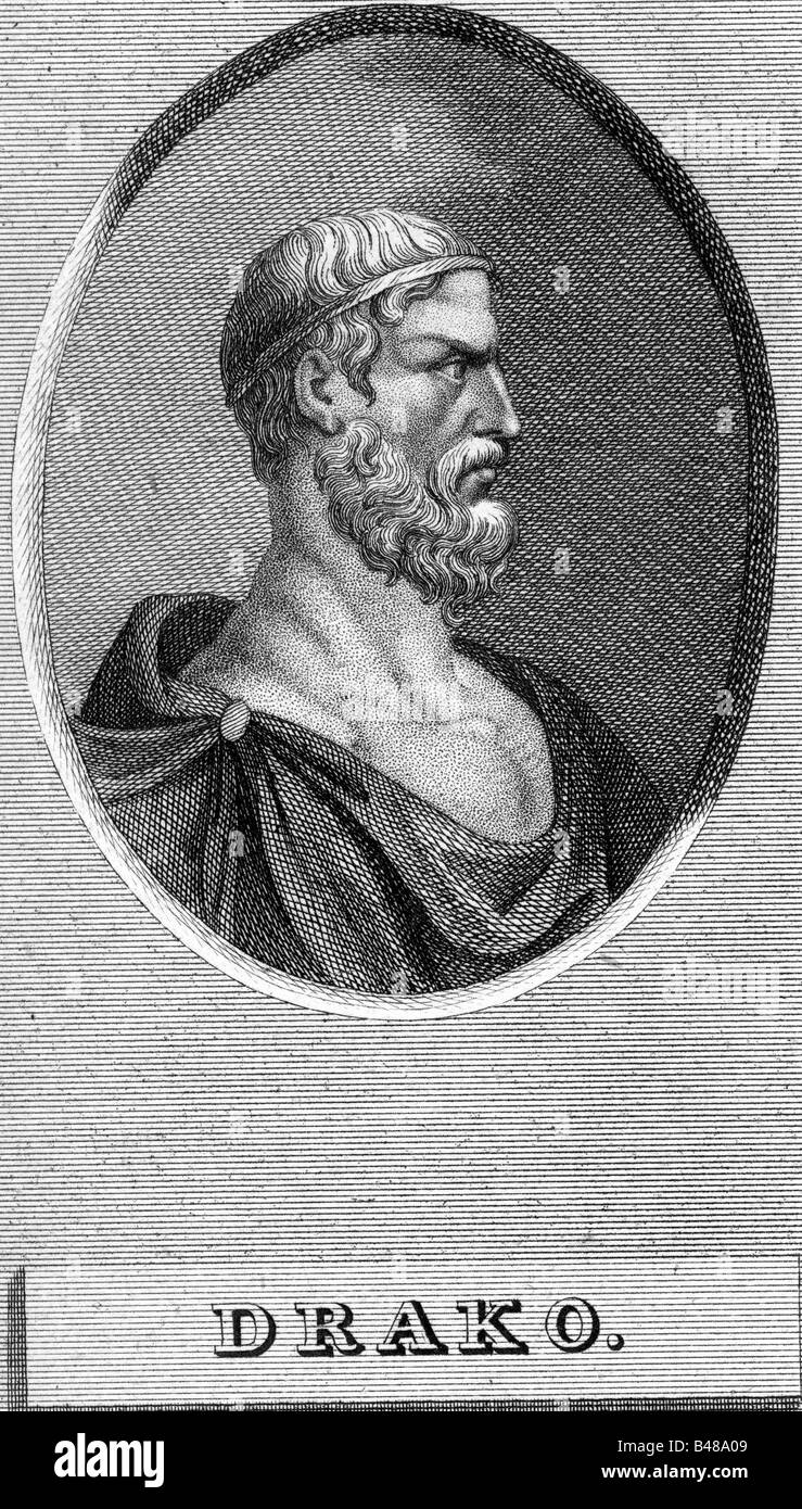 Draco, first lawgiver of ancient Athens, 621 BC, portrait, side view
