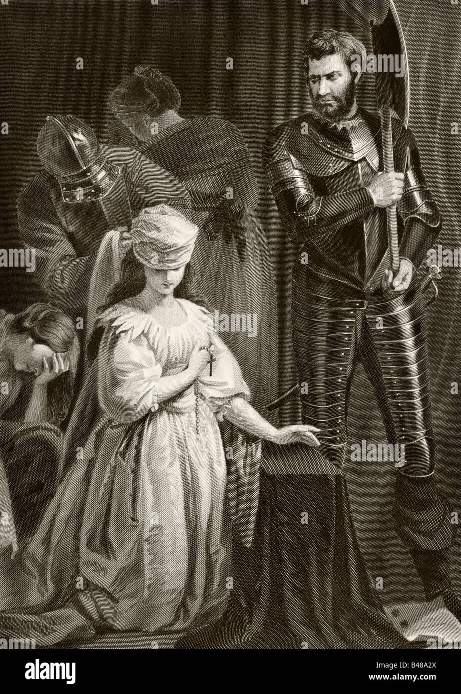 Execution of Mary Queen of Scots 8 February 1587. Mary, Queen of Scots, 1542 – 1587, aka Mary Stuart or Mary I of Scotland. Stock Photo