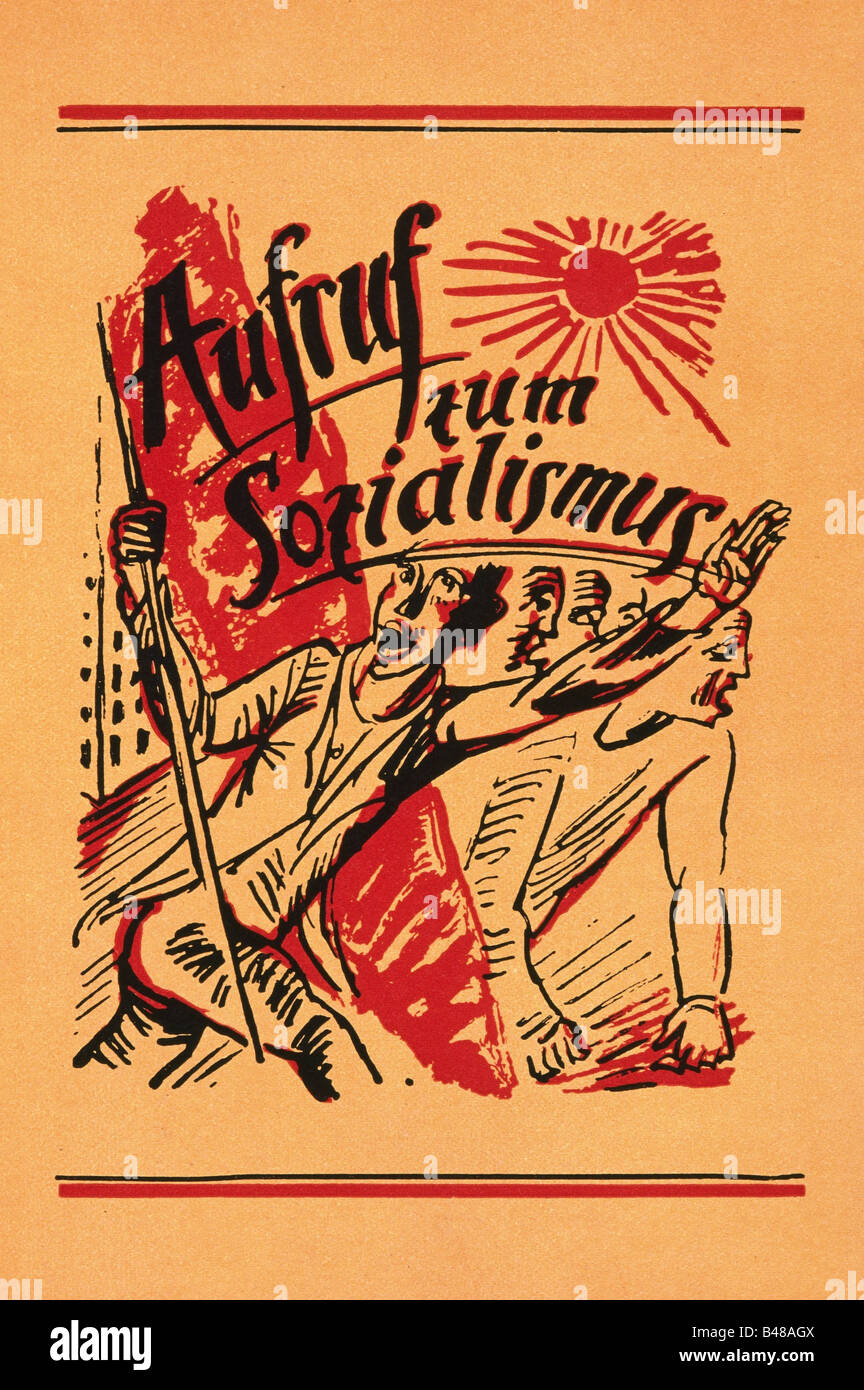 geography/travel, Germany, politics, propaganda, socialist booklet, title by Max Pechstein, 1919, , Stock Photo