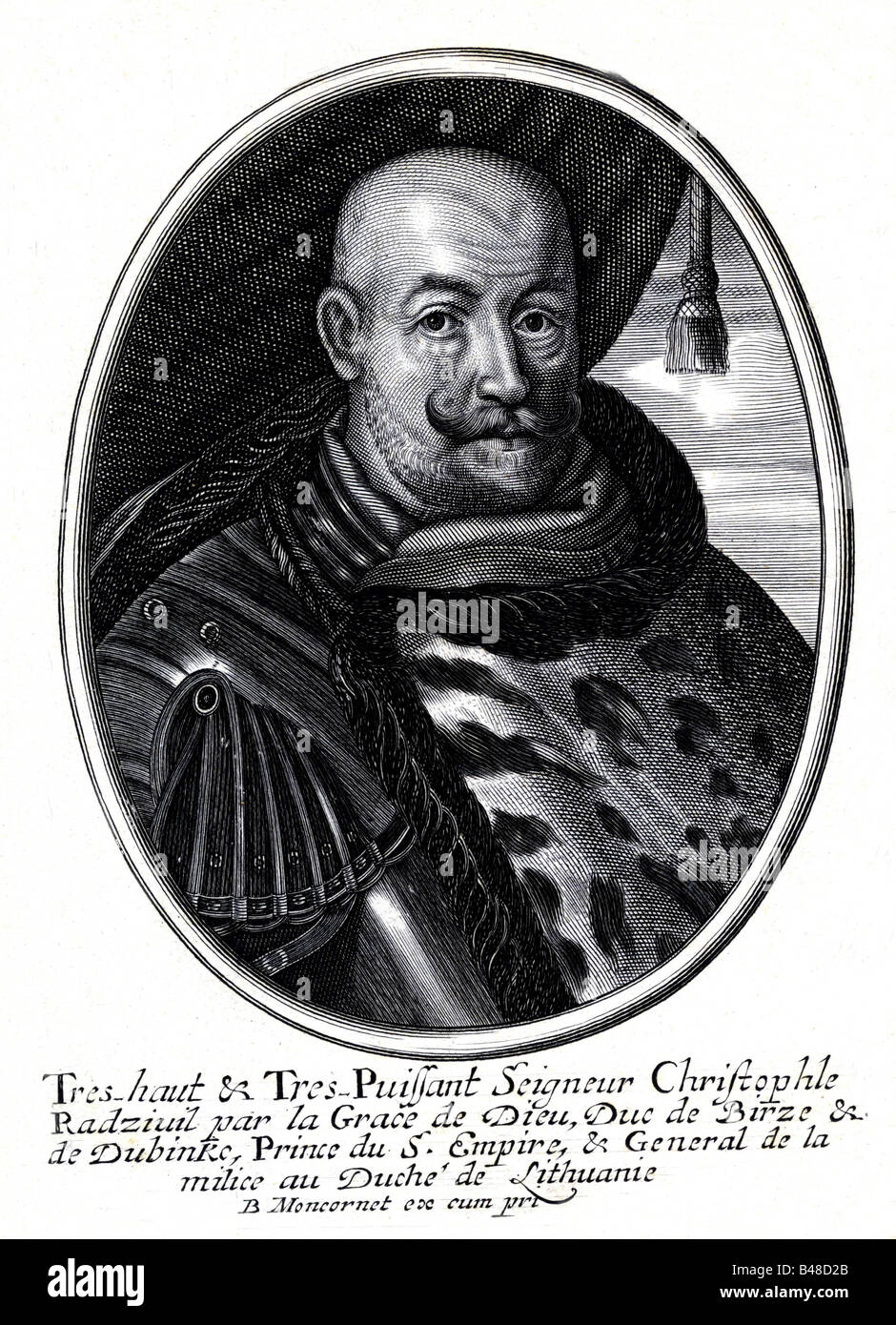Radziwill, Krzystof Mikolaj, Prince, 1547 - 20.11.1603, Polish commander, portrait, engraving by F. G. Rucholle, 17th century, Artist's Copyright has not to be cleared Stock Photo