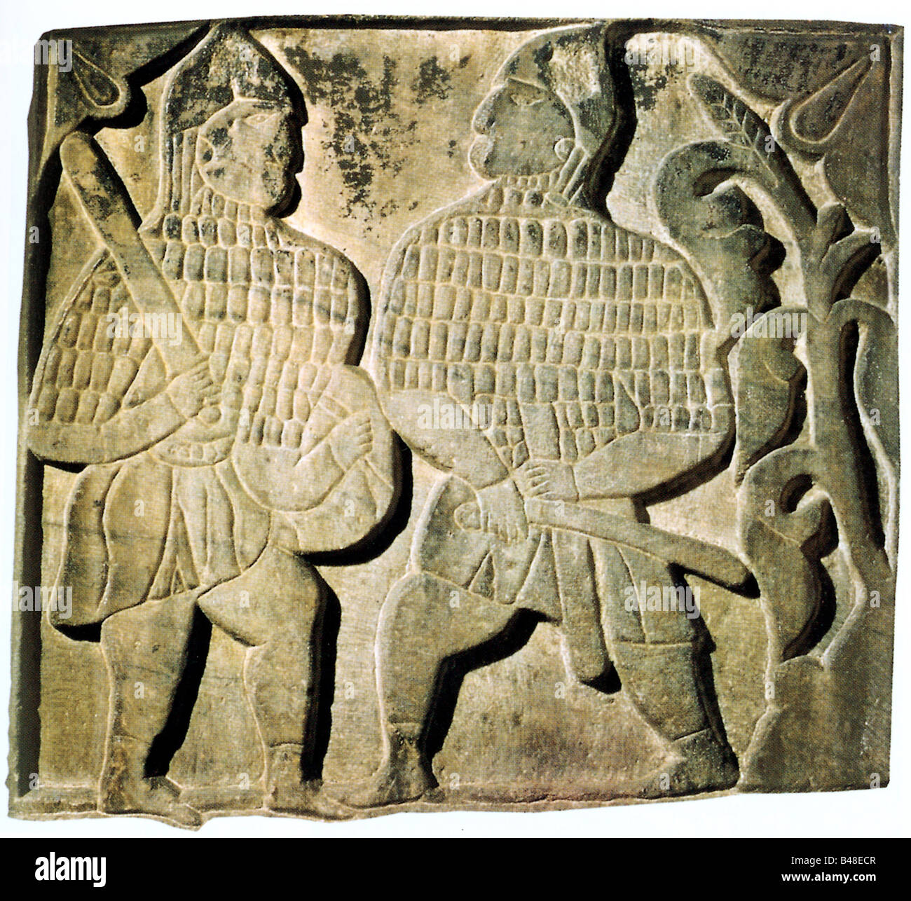 military, Turks, Seljuk warriors, relief, 13th century, Museum for Turkish and Islamic Art, Istanbul, Turkey, Seljuq, soldiers, arms, moslems, middle ages, historic, historical, medieval, people, Stock Photo