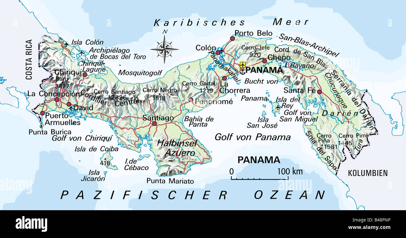 cartography, maps, America, Panama, circa 2000 Stock Photo