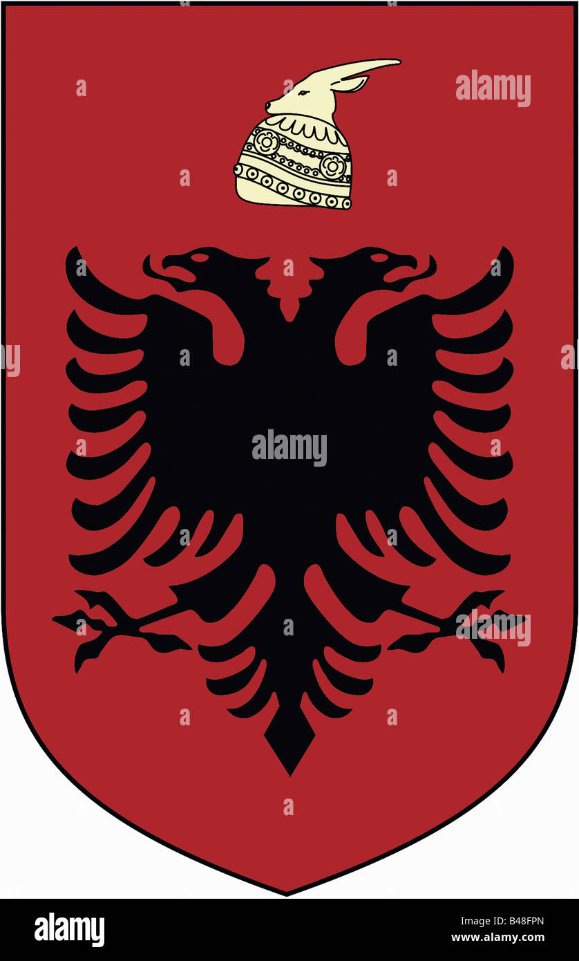 heraldry, coat of arms, Albania, , Additional-Rights-Clearance-Info-Not-Available Stock Photo