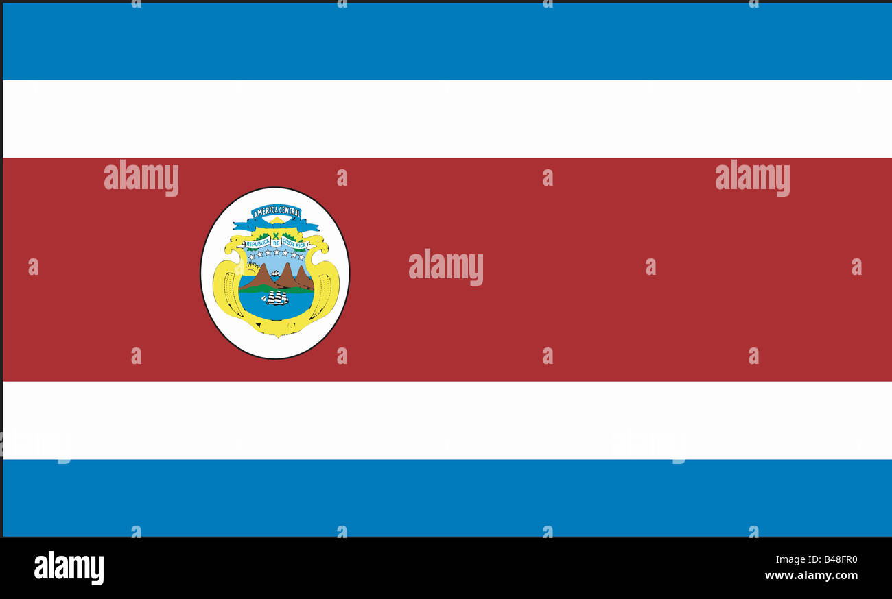 heraldry, flags, Costa Rica, national flag, founded 27.11.1906 Stock