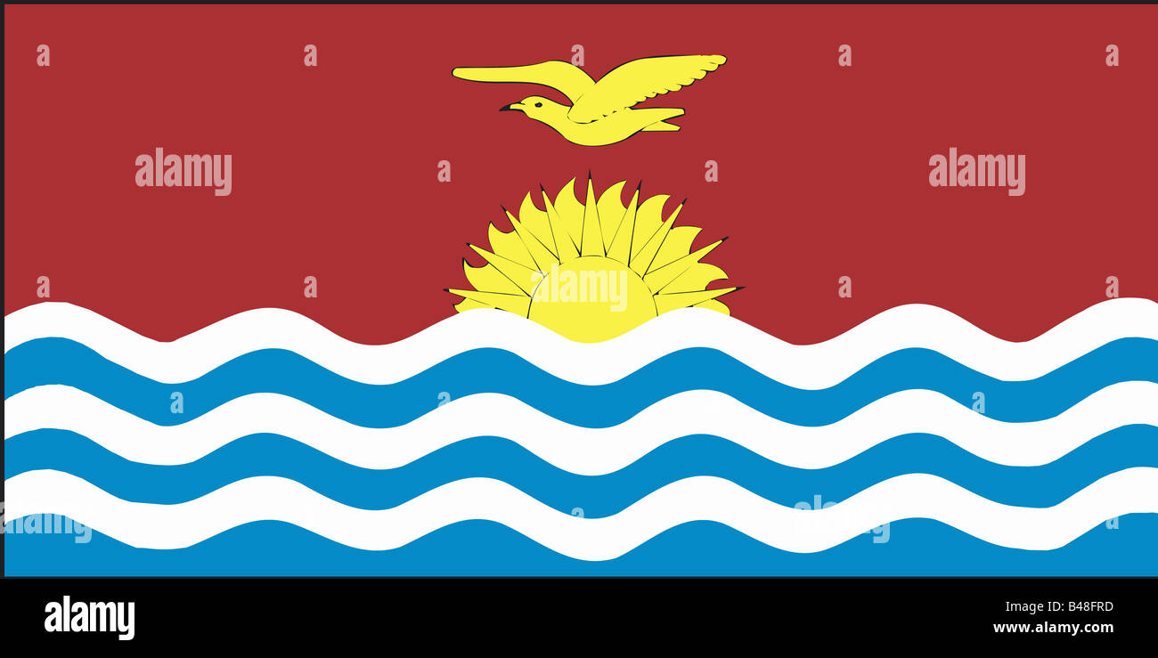 heraldry, emblem, Kiribati, national flag, introduced: 12.7.1979, Additional-Rights-Clearance-Info-Not-Available Stock Photo