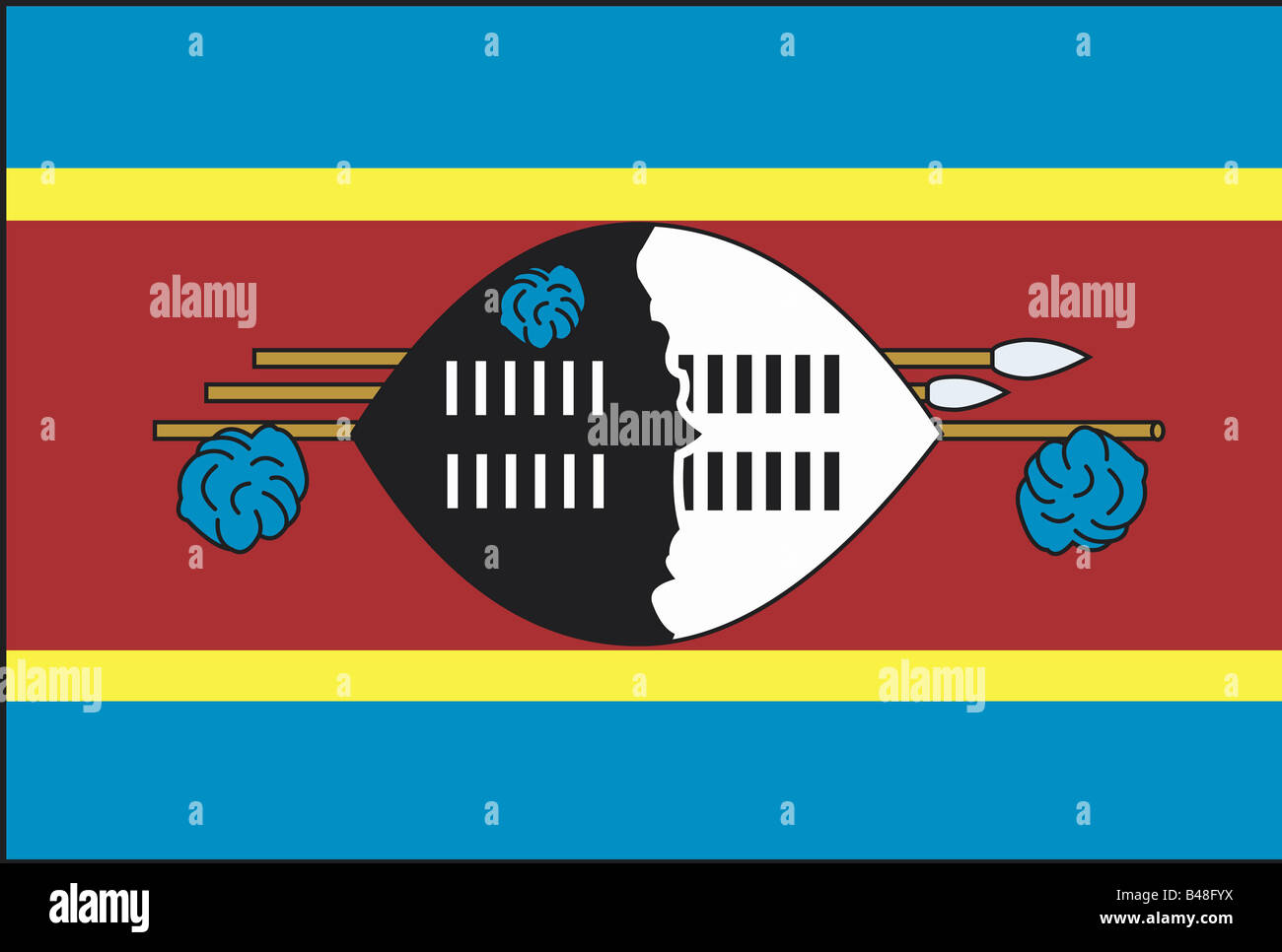 heraldry, emblem, Swaziland, national flag, introduced: 25.11.1975, Additional-Rights-Clearance-Info-Not-Available Stock Photo