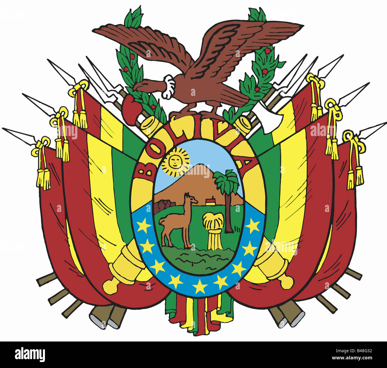 heraldry, emblem, Bolivia, national coat of arms, introduced: 1963, Additional-Rights-Clearance-Info-Not-Available Stock Photo
