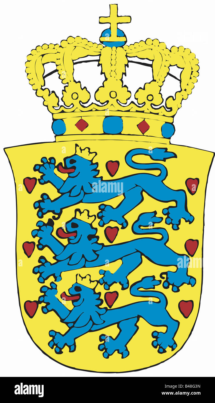 heraldry, coat of arms, Denmark, , Additional-Rights-Clearance-Info-Not-Available Stock Photo