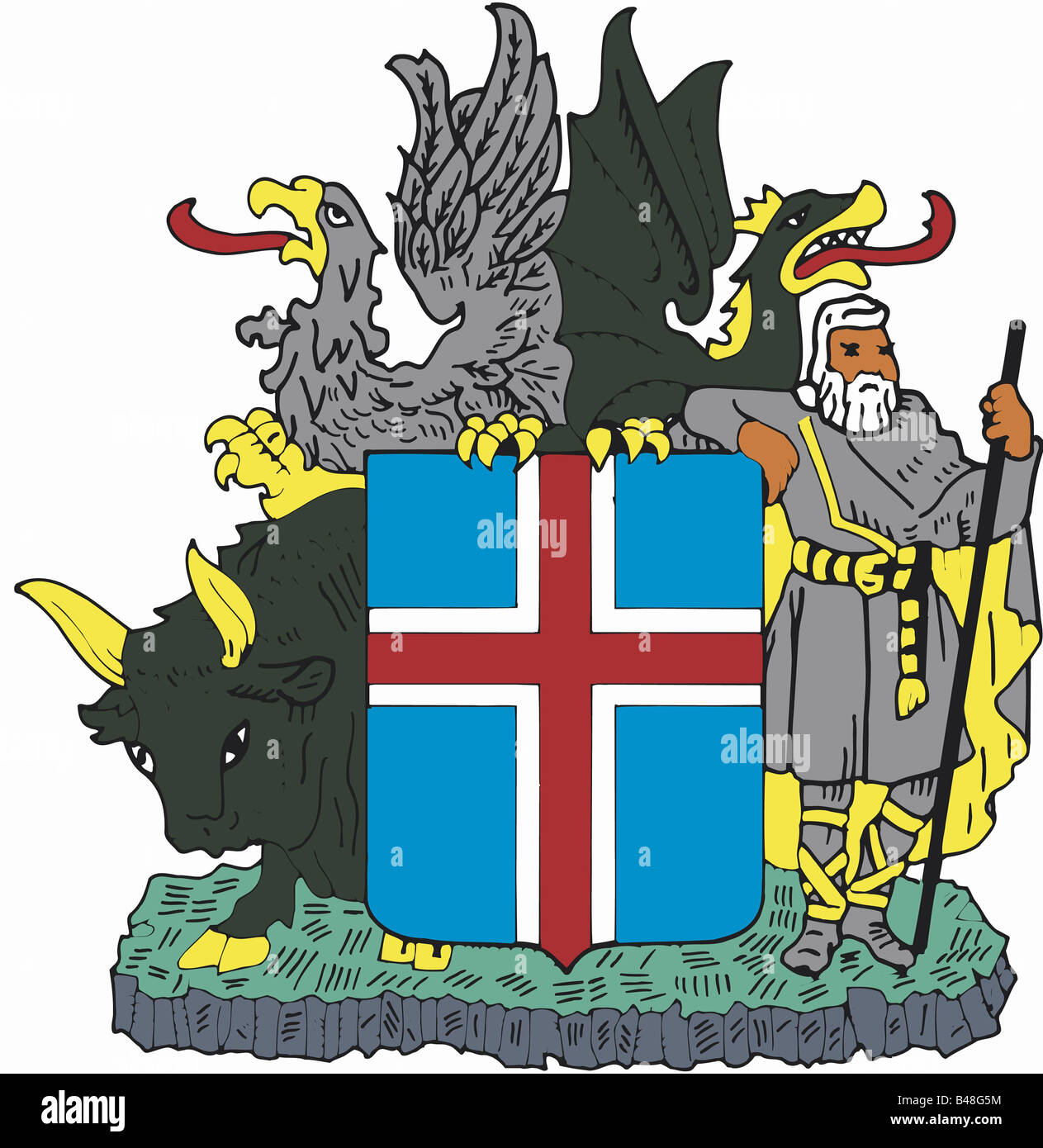 heraldry, coat of arms, Iceland, ,  Additional-Rights-Clearance-Info-Not-Available Stock Photo - Alamy