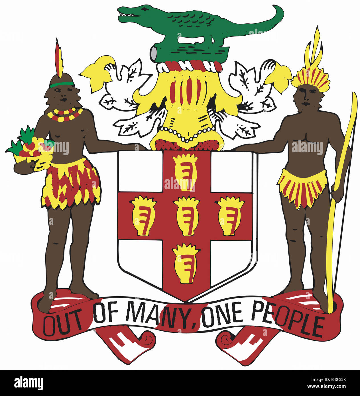 Jamaican Coat Of Arms Symbols