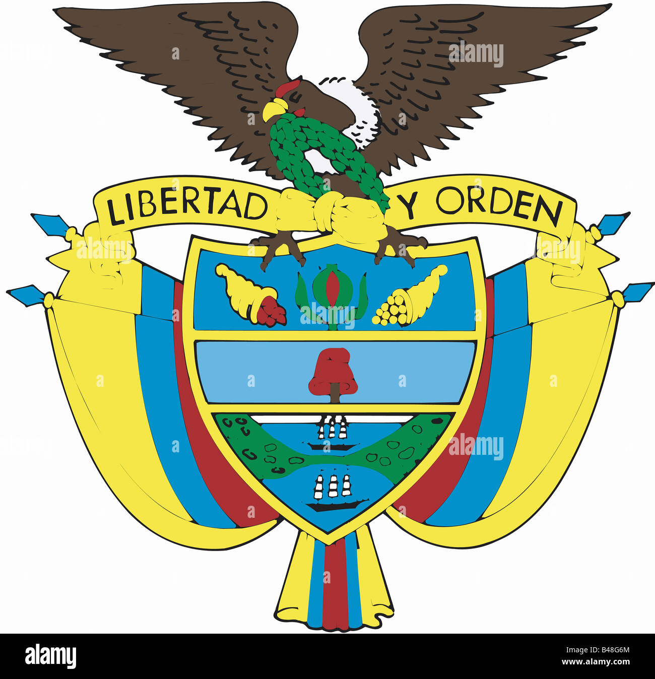 heraldry, emblem, Colombia, national coat of arms, introduced: 1955, Additional-Rights-Clearance-Info-Not-Available Stock Photo