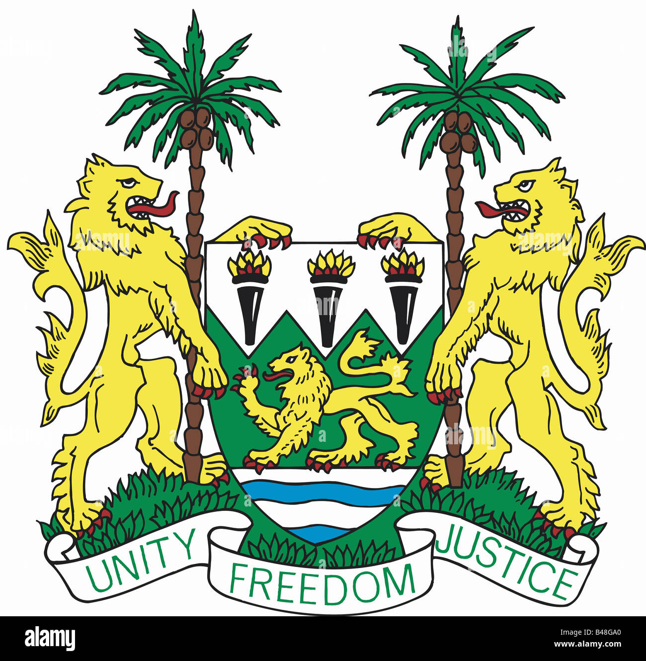Download heraldry, coat of arms, Sierra Leone Stock Photo: 19857432 ...