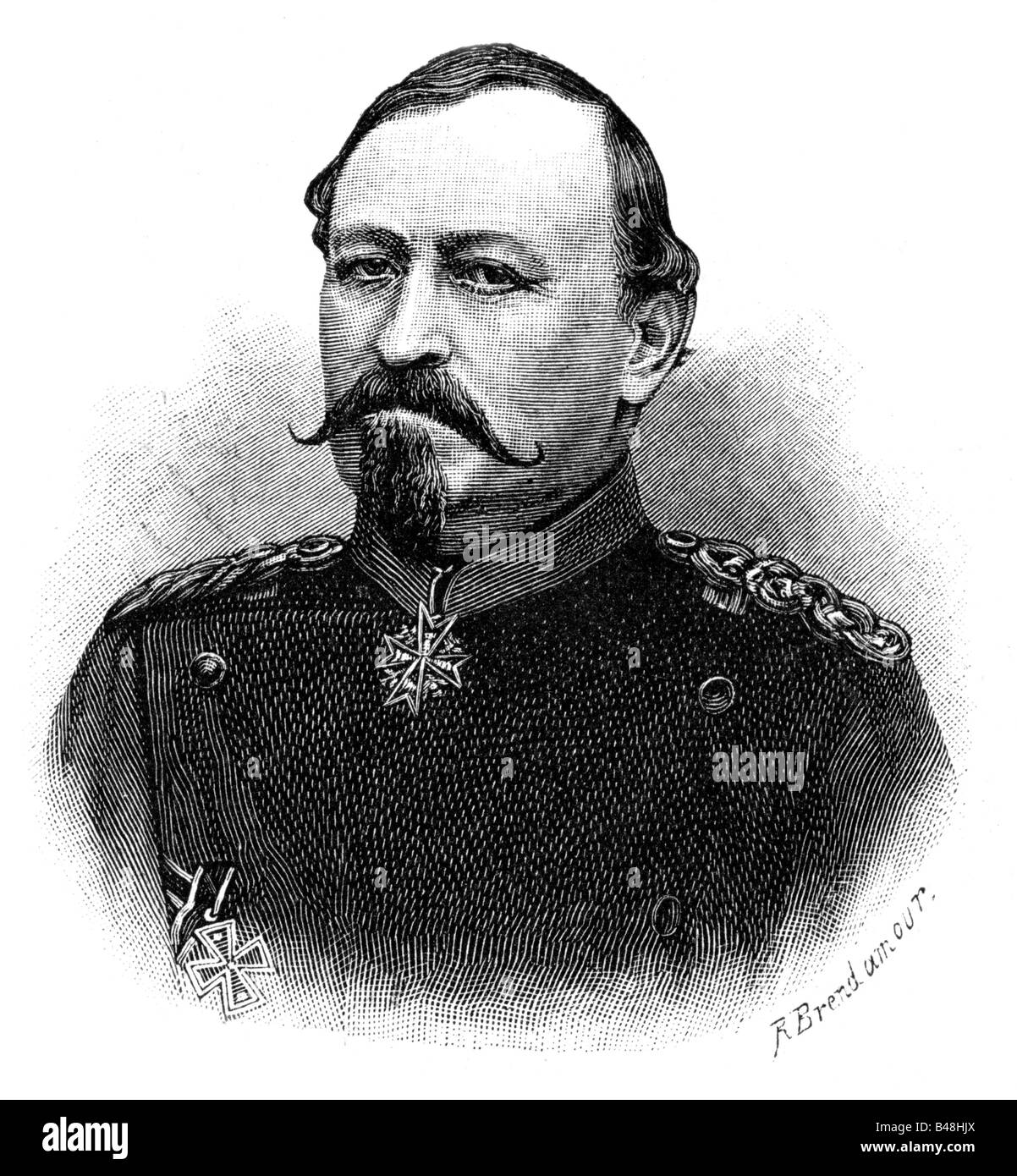 Ernest II, 21.6.1818 - 22.8.1893, Duke of Saxe-Corburg-Gotha  19.1.1844 - 22.8.1893, portrait, wood engraving, 19th century,  , Stock Photo