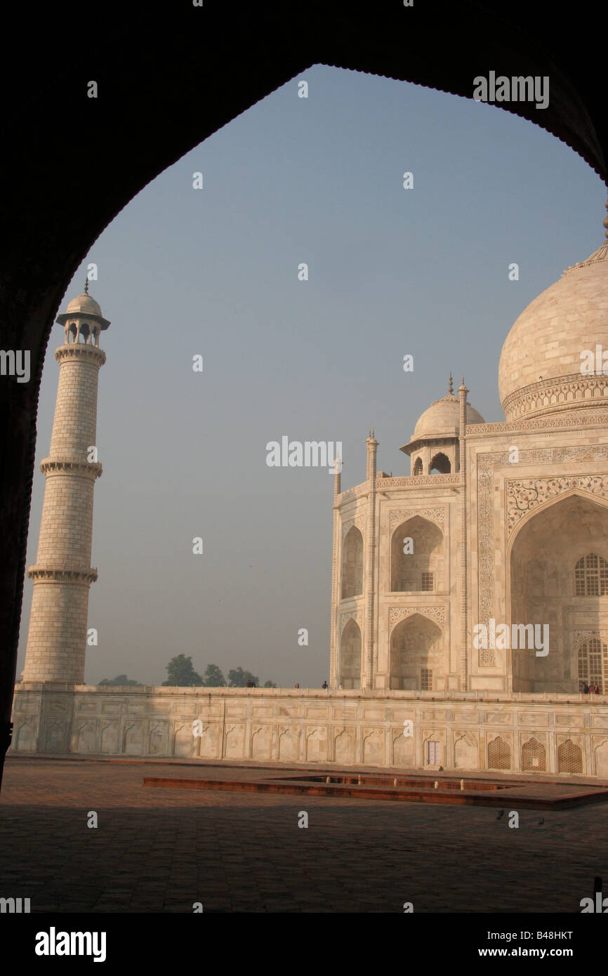 The Taj from inside a gate Stock Photo