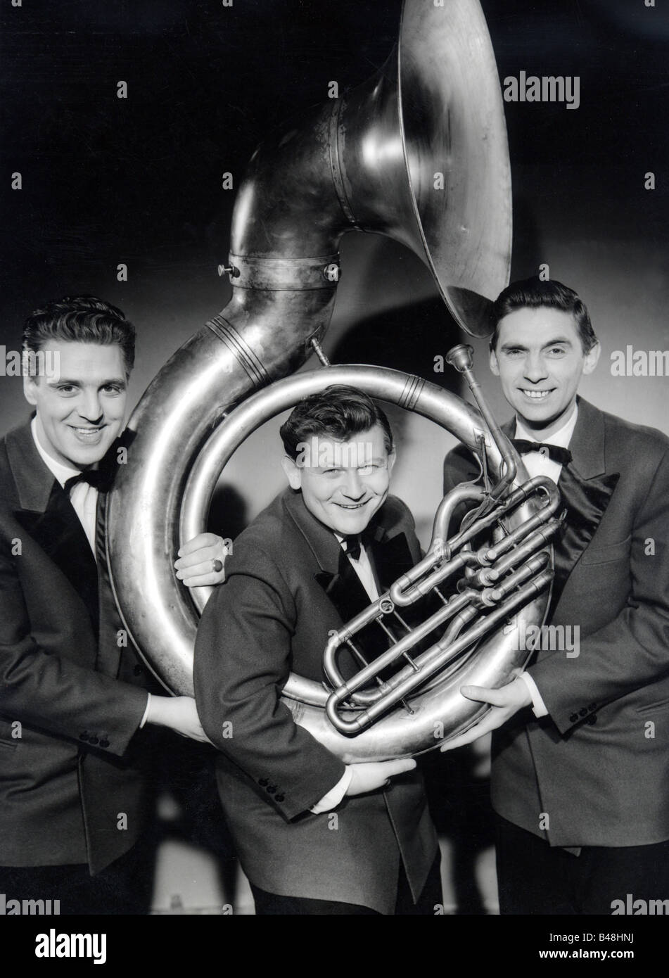 Cornel Trio, german music group, PR Photo 1956, musicians, instrument, tube, Cornell, , Stock Photo
