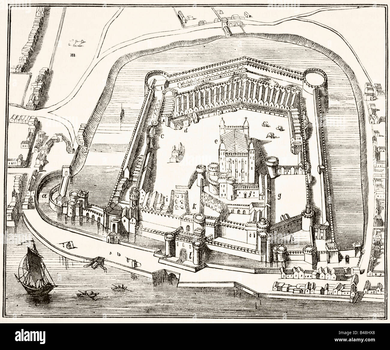 The Tower of London in the 15th century Stock Photo Alamy