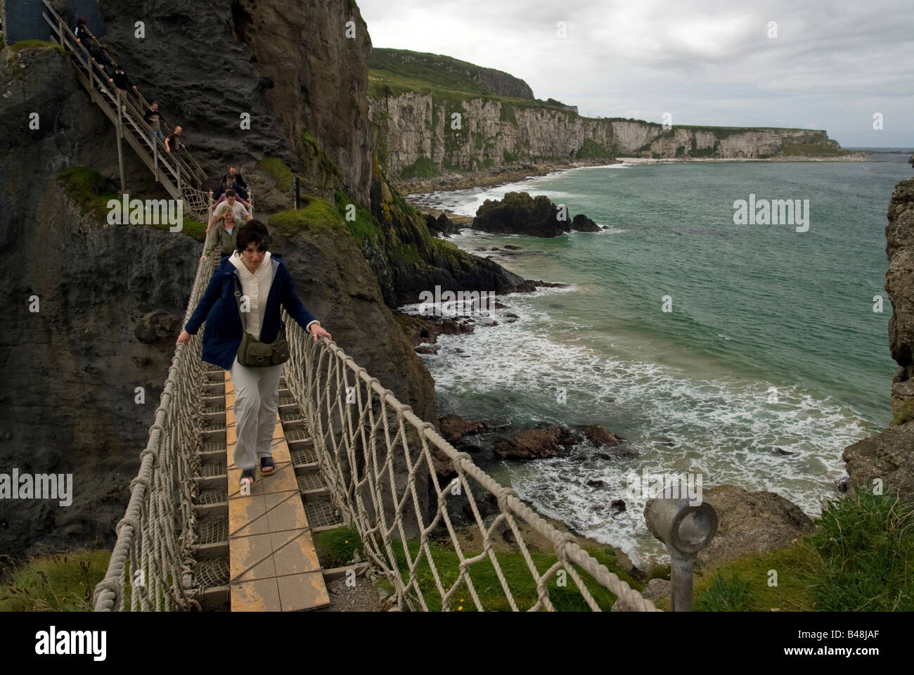 CarrickaRede Rope Bridge. Northern Ireland Stock Photo Alamy