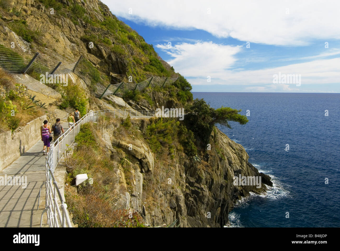 Cliff side walk way connecting the the towns of Riomaggiore and Manarola  Cinque Terre Italy Stock Photo - Alamy