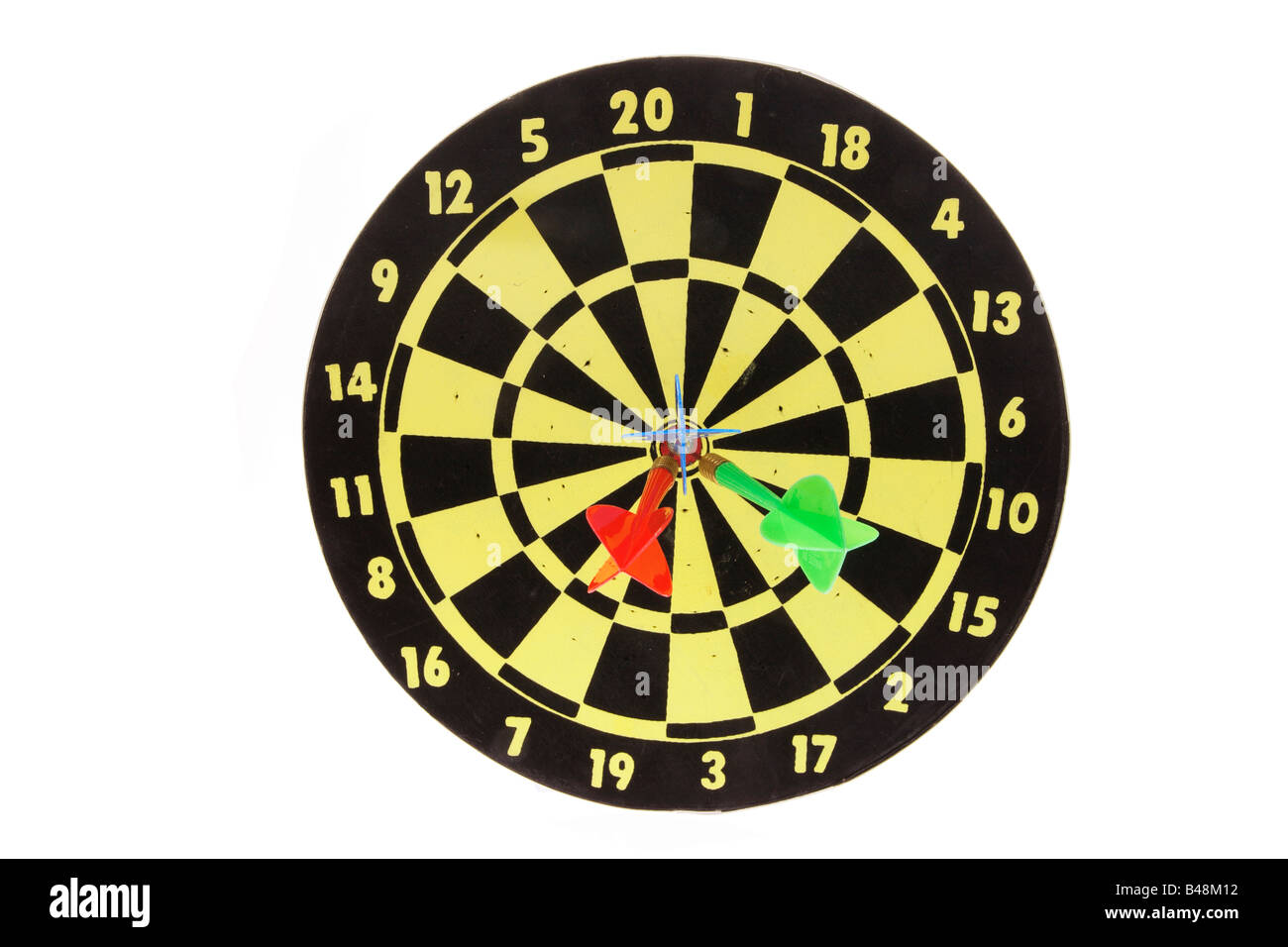 Darts on Dart Board Stock Photo Alamy