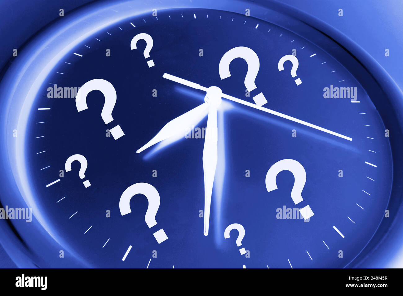 Wall Clock with Question Marks Stock Photo Alamy