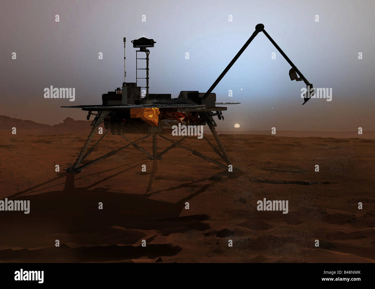 artist's concept illustration NASA s Phoenix Mars Lander Stock Photo