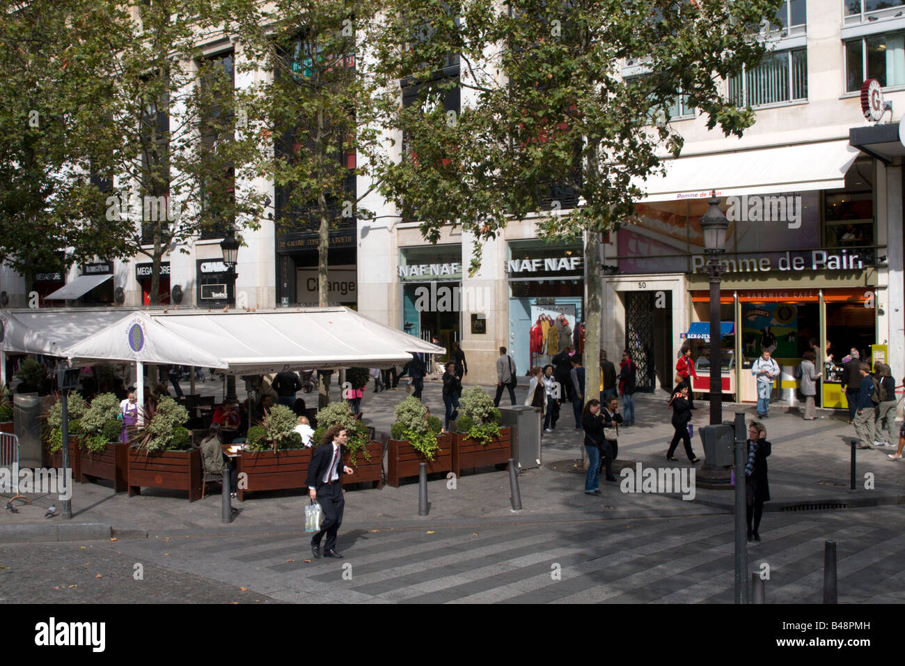 Cafe on the Champs Del Elysees Stock Photo