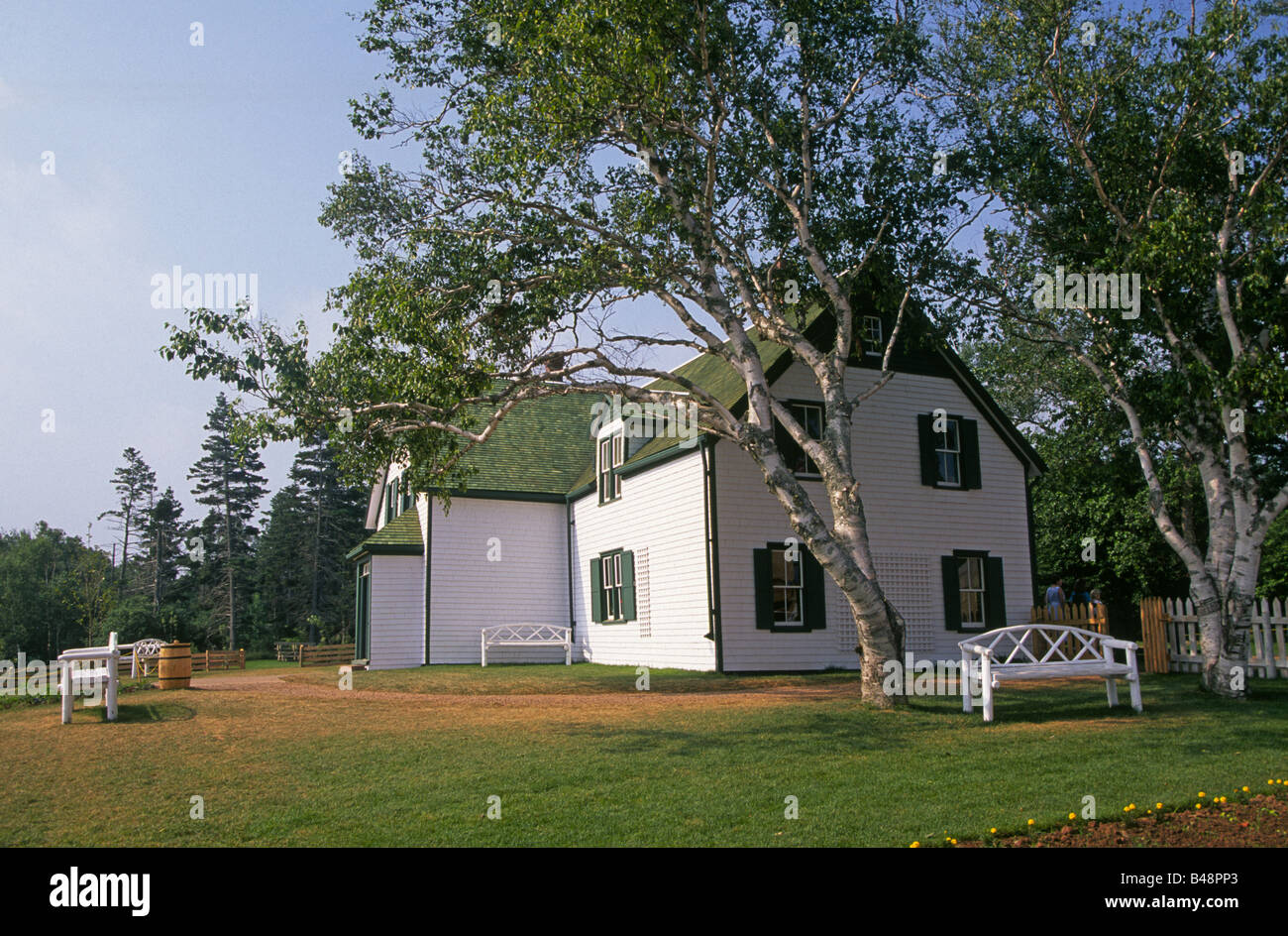 A view of the House At Green GAbles home of Anne Shirley of Anne Of Green Gables novels in Cavendish, Prince Edward Island Canada. Stock Photo