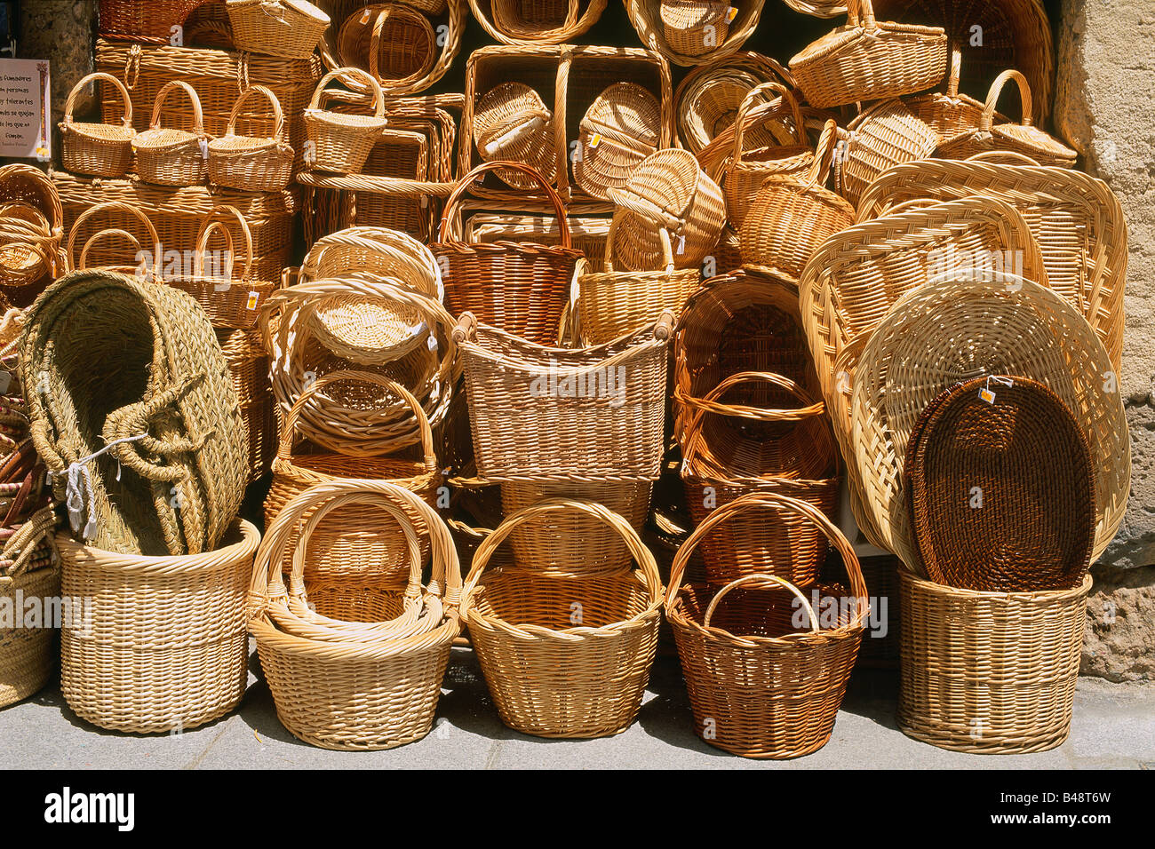 Spain - Madrid neighbourhood - Segovia - craftmanship - baskets Stock Photo