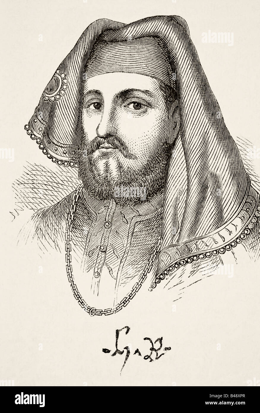 Portrait and autograph of King Henry IV of England Stock Photo