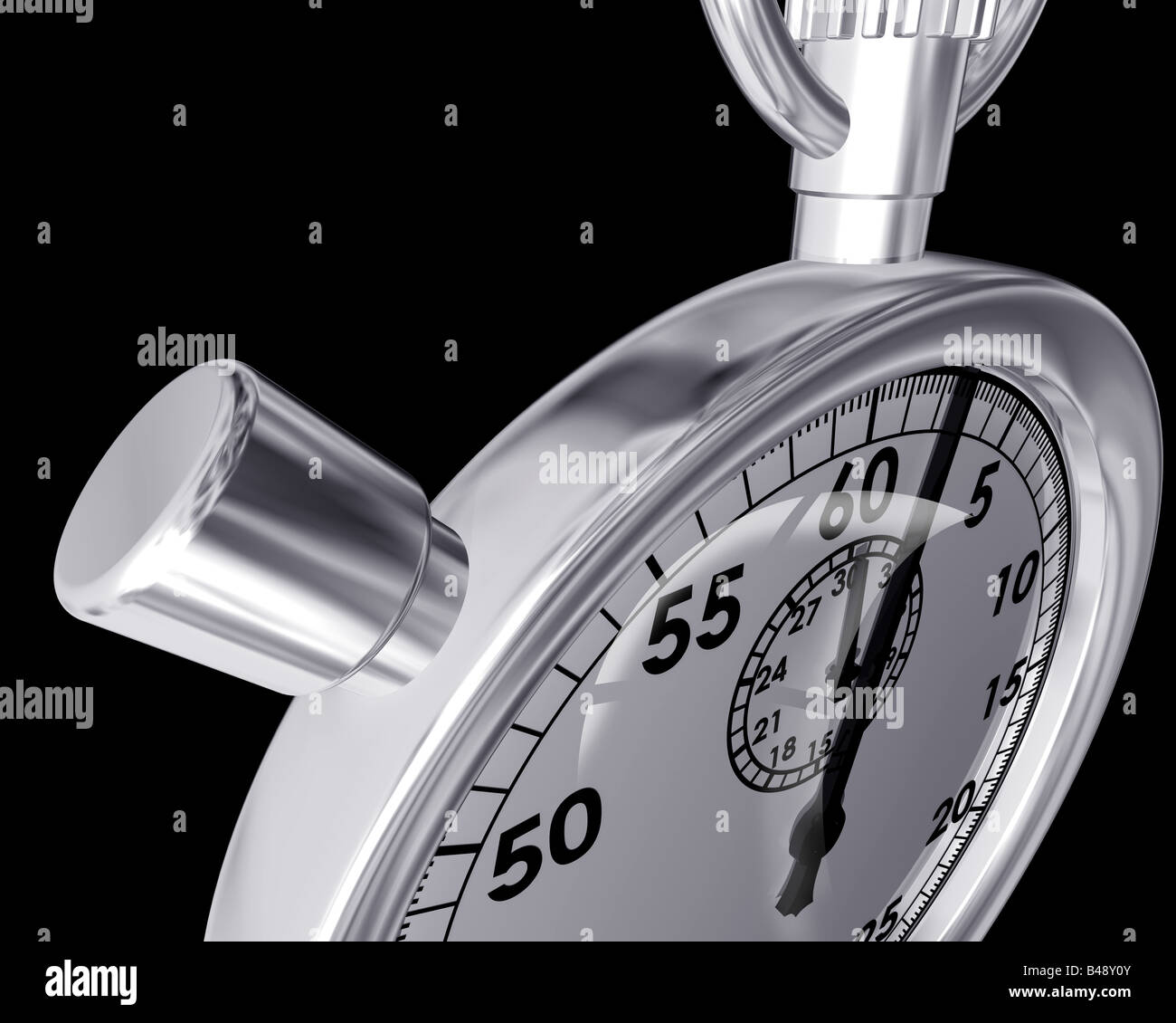 Illustration of a stopwatch at a bizarre angle Stock Photo