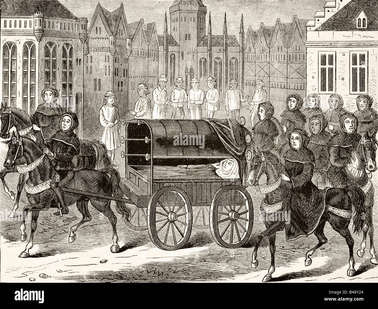 Funeral procession of King Richard II of England 1400 Stock Photo