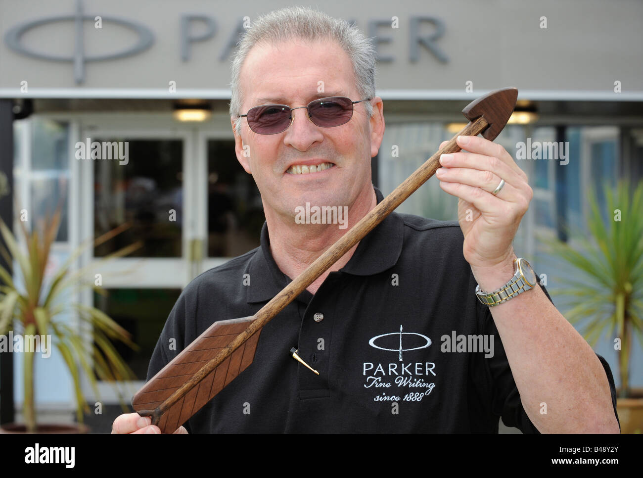 Geoffrey Parker, Great Grandson of Parker Pen founder George Parker, outside the Newhaven factory in East Sussex. Stock Photo