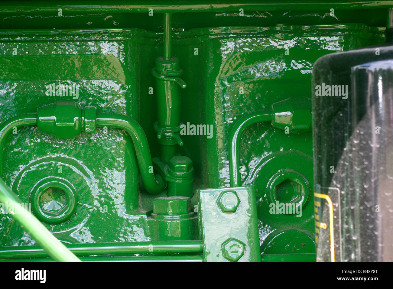 Diesel engine fuel injector and fuel lines Stock Photo Alamy