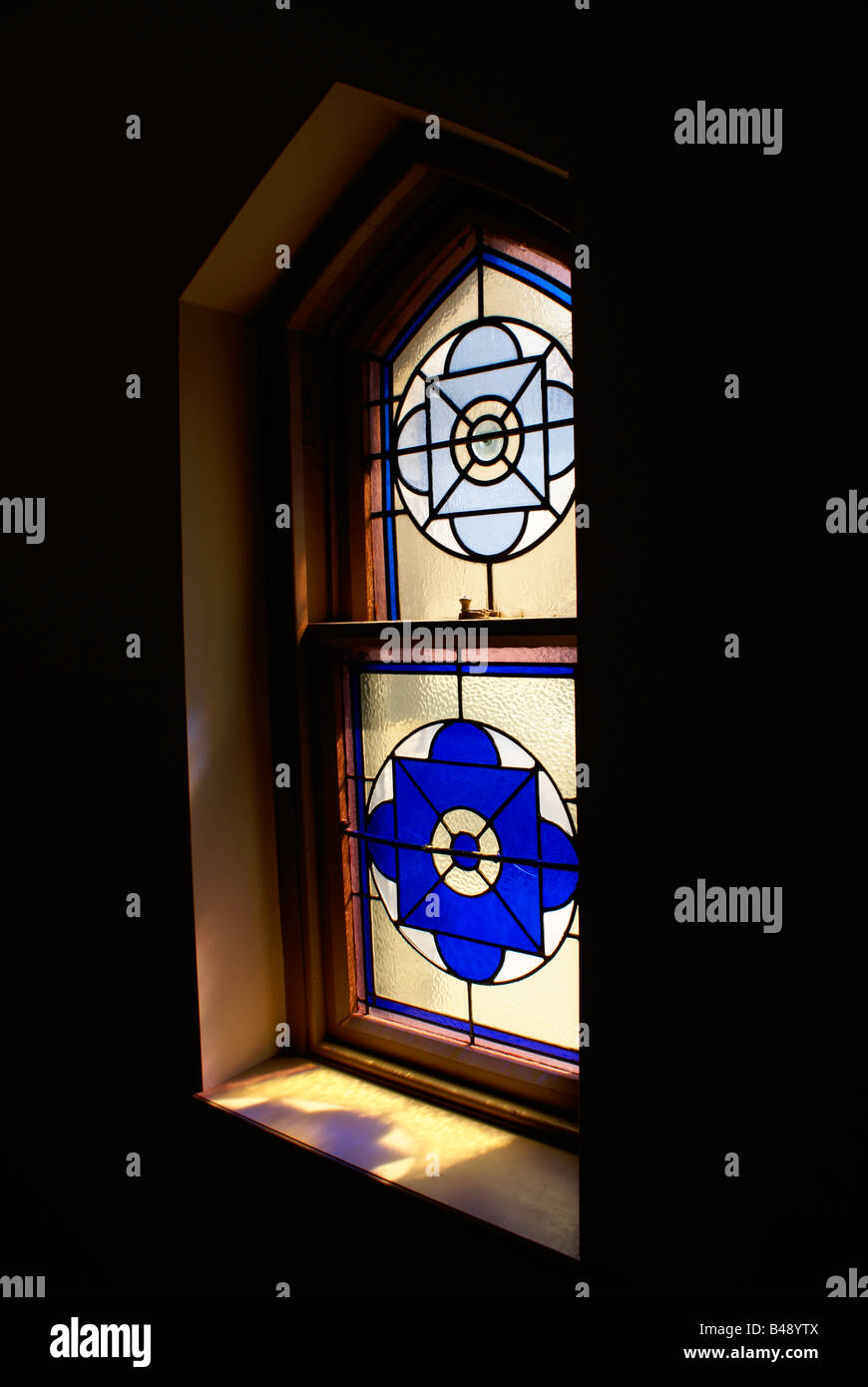 Stained glass window in Trinity Church in the city of Saint John, New Brunswick, Canada Stock