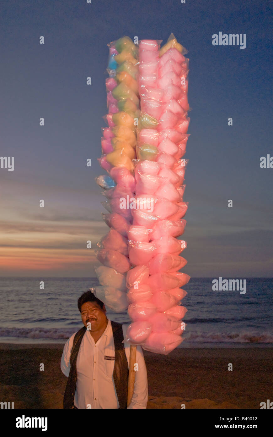 street vendor selling cotton candy in Mexico Stock Photo Alamy