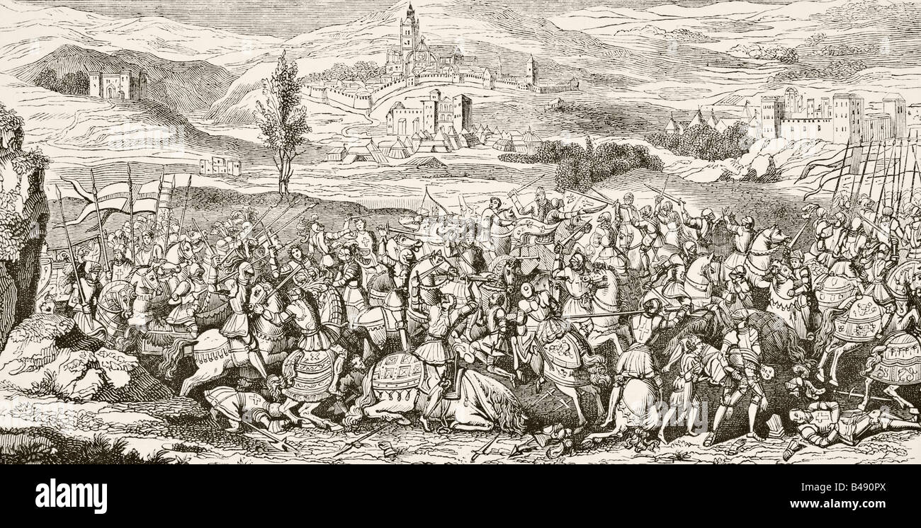 The Battle of Spurs aka Battle of Guinegate, France, August 16, 1513. Stock Photo