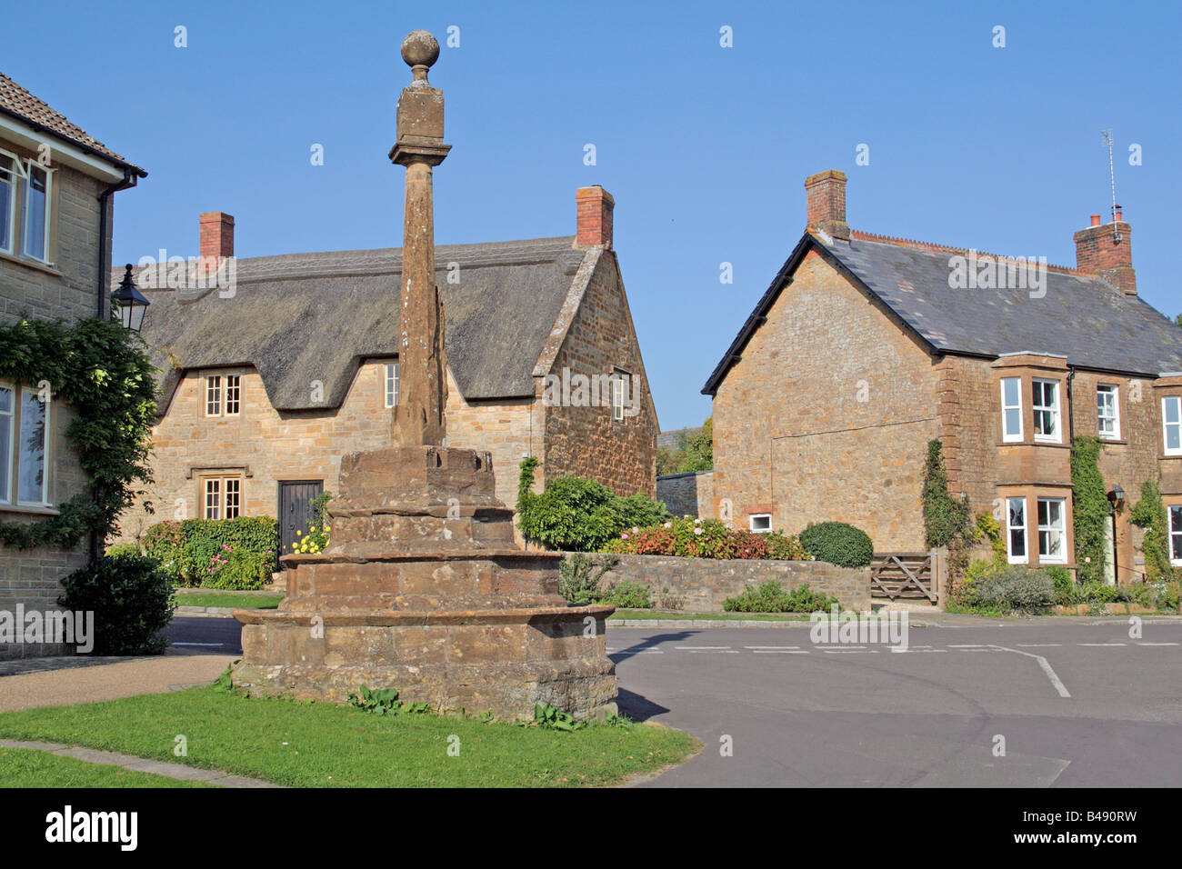 Stone Preaching Cross Hinton St George Somerset UK Stock Photo - Alamy