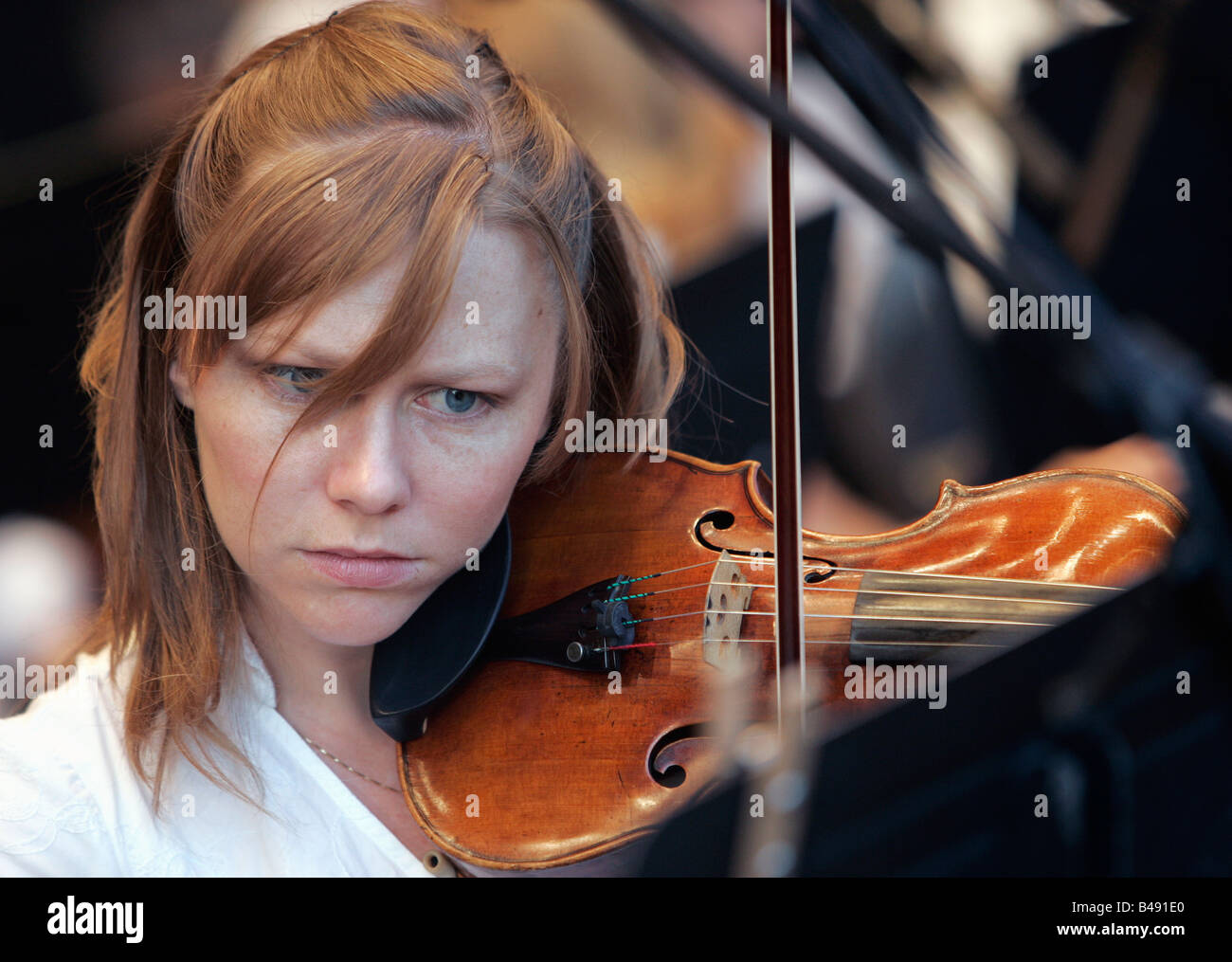 Violinist, Boston Landmarks Orchestra Stock Photo Alamy