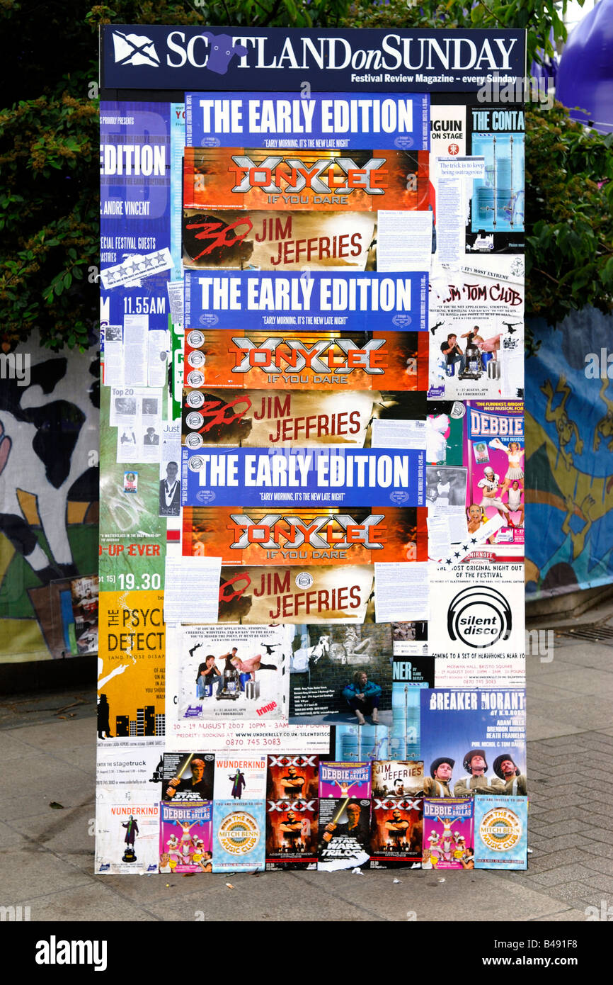 Edinburgh festival fringe posters billboard hires stock photography