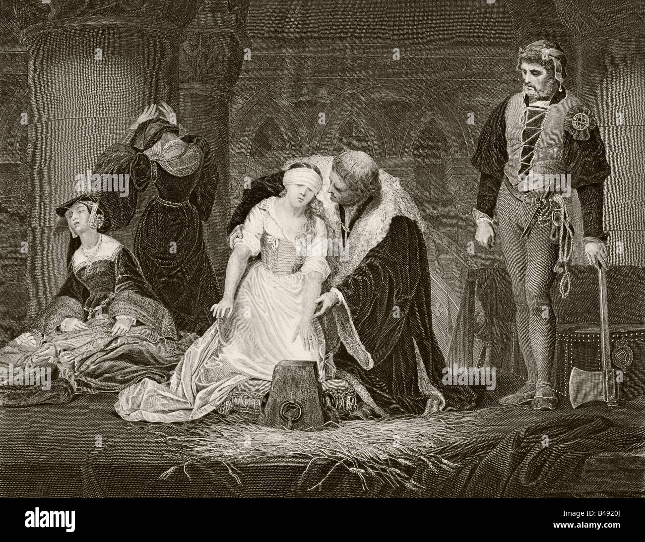 Execution of Lady Jane Grey 12 February 1554 Stock Photo