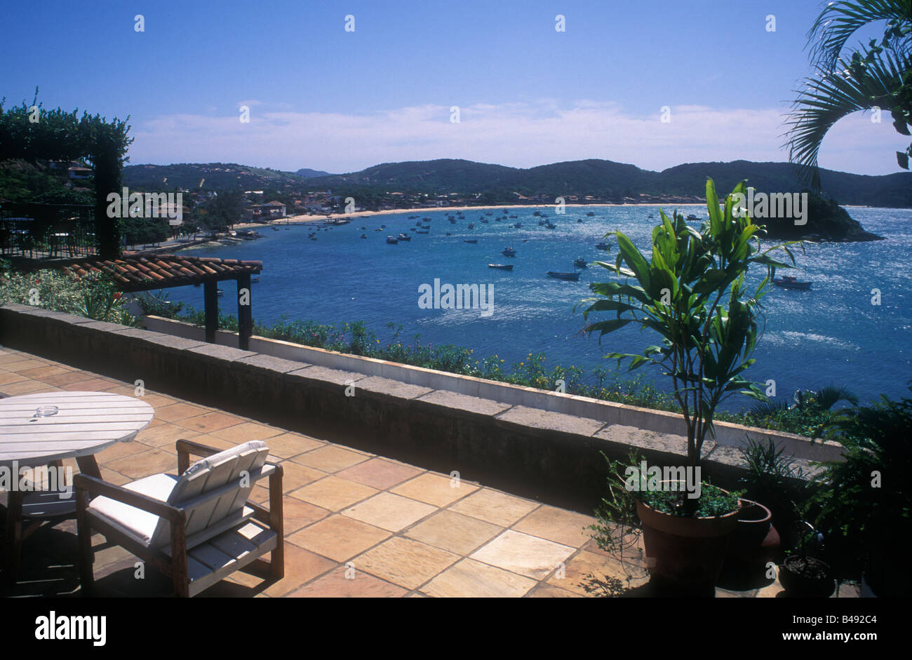 view of buzios beach from hotel, brazil Stock Photo