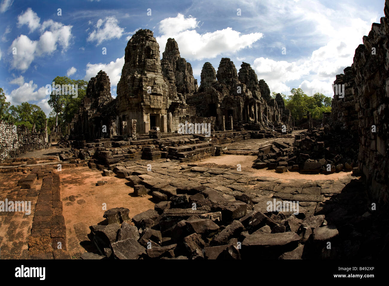 A temple in the ancient city of Angkor, in northwestern Cambodia Stock Photo