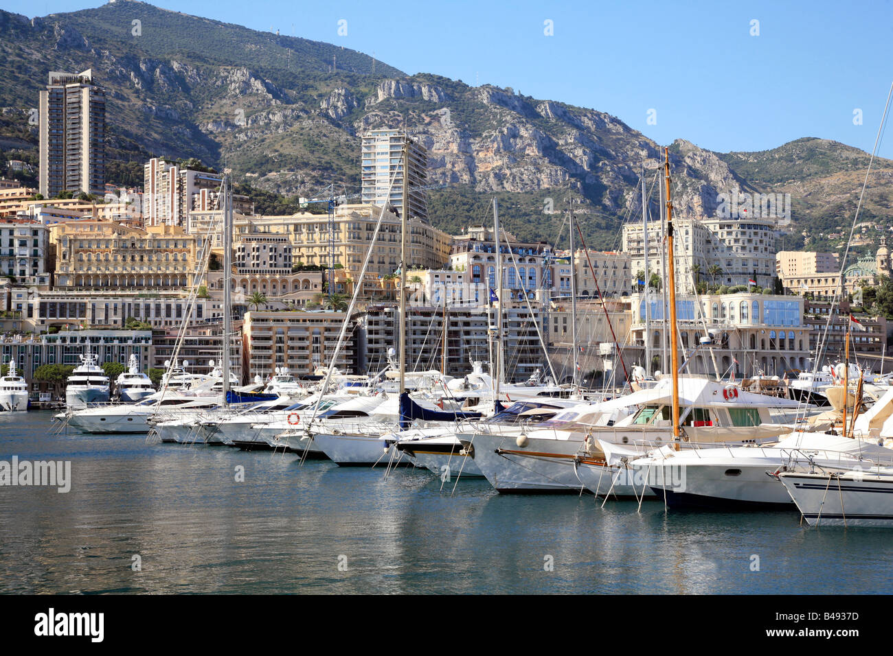 Yachts in Monte Carlo harbour Stock Photo