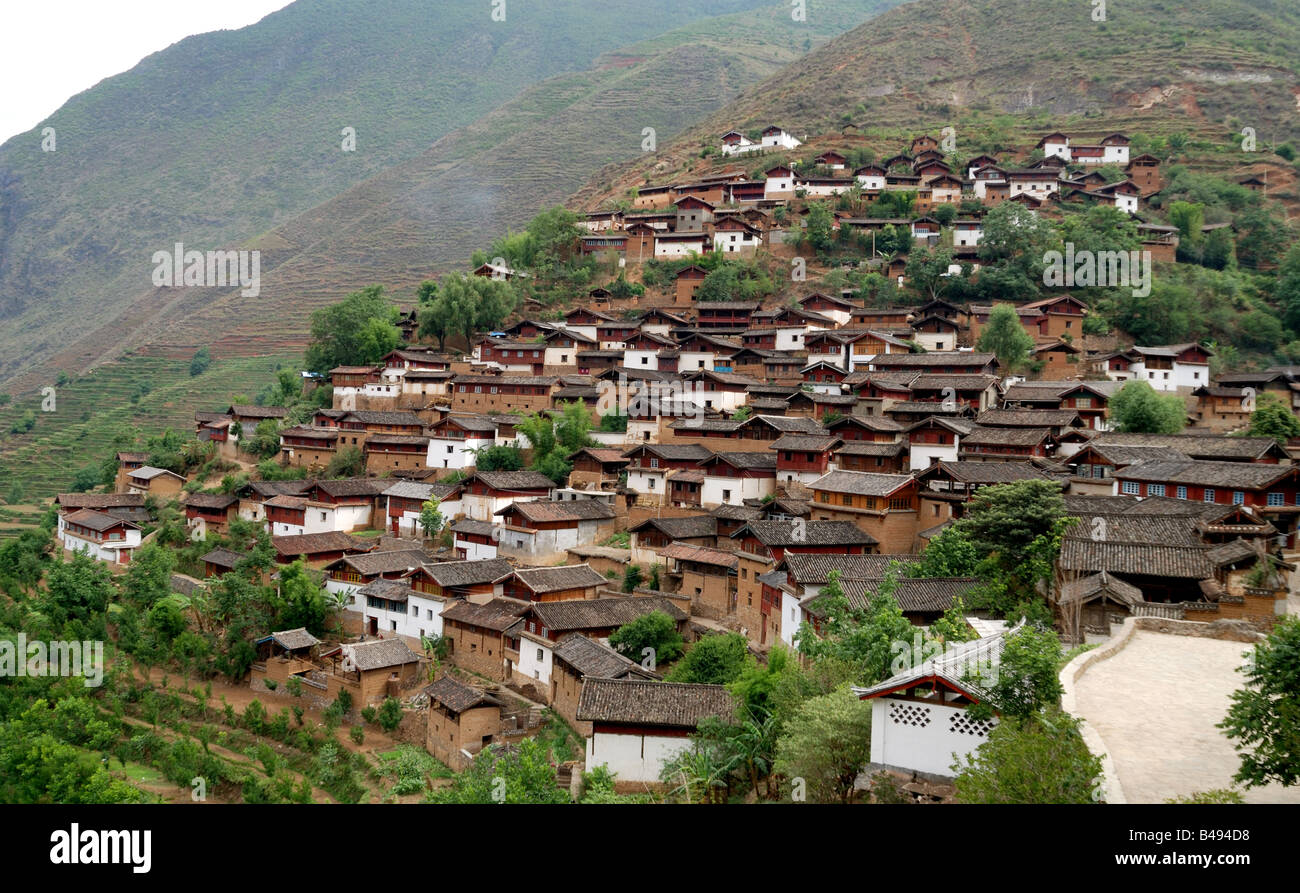 The so called stone village Baoshan was build an a huge rocky plateau,Yunnan Province,China. Stock Photo