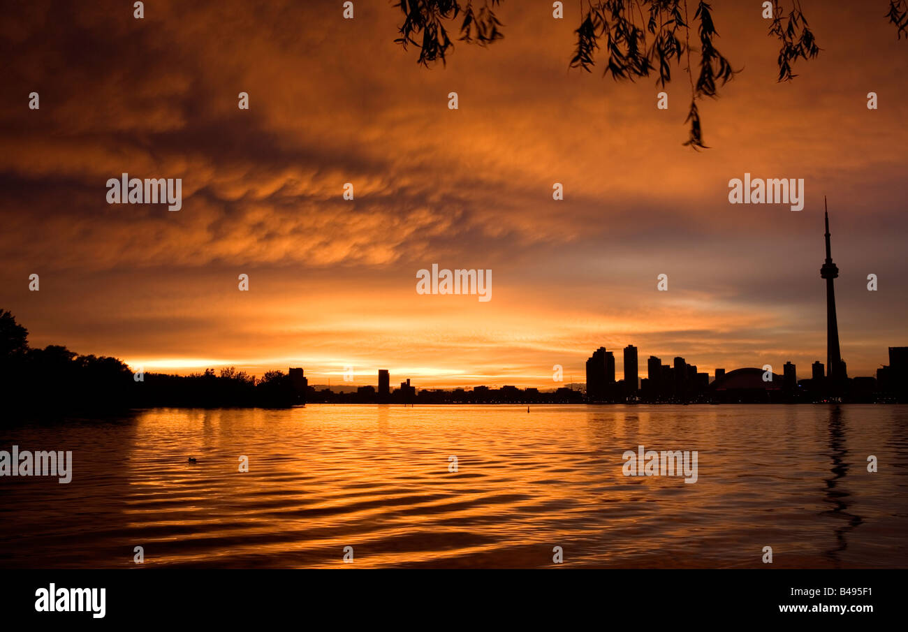 View of downtown Toronto from centre island, Ontario, Canada Stock Photo