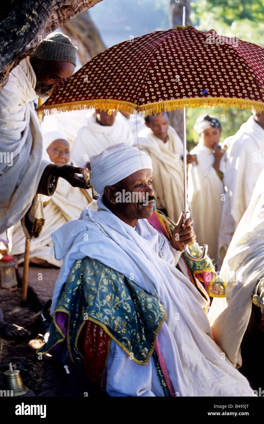 An Ethiopian Orthodox Priest Blesses The Pilgrims That Arrived To 