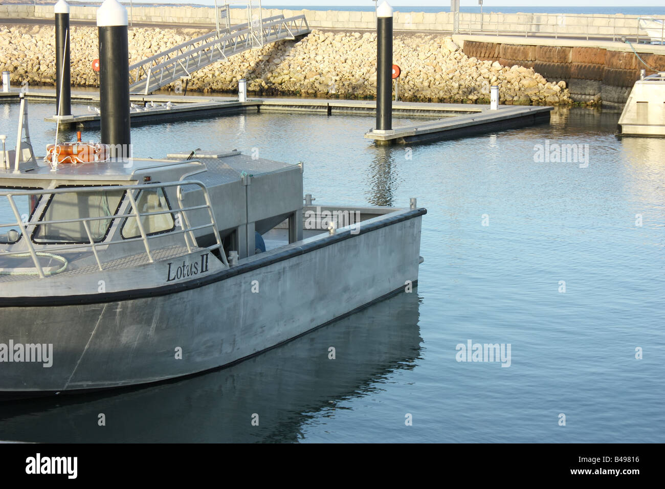 a mariner with workboats for aquaculture in the spencer gulf on the eyre peninsula Stock Photo