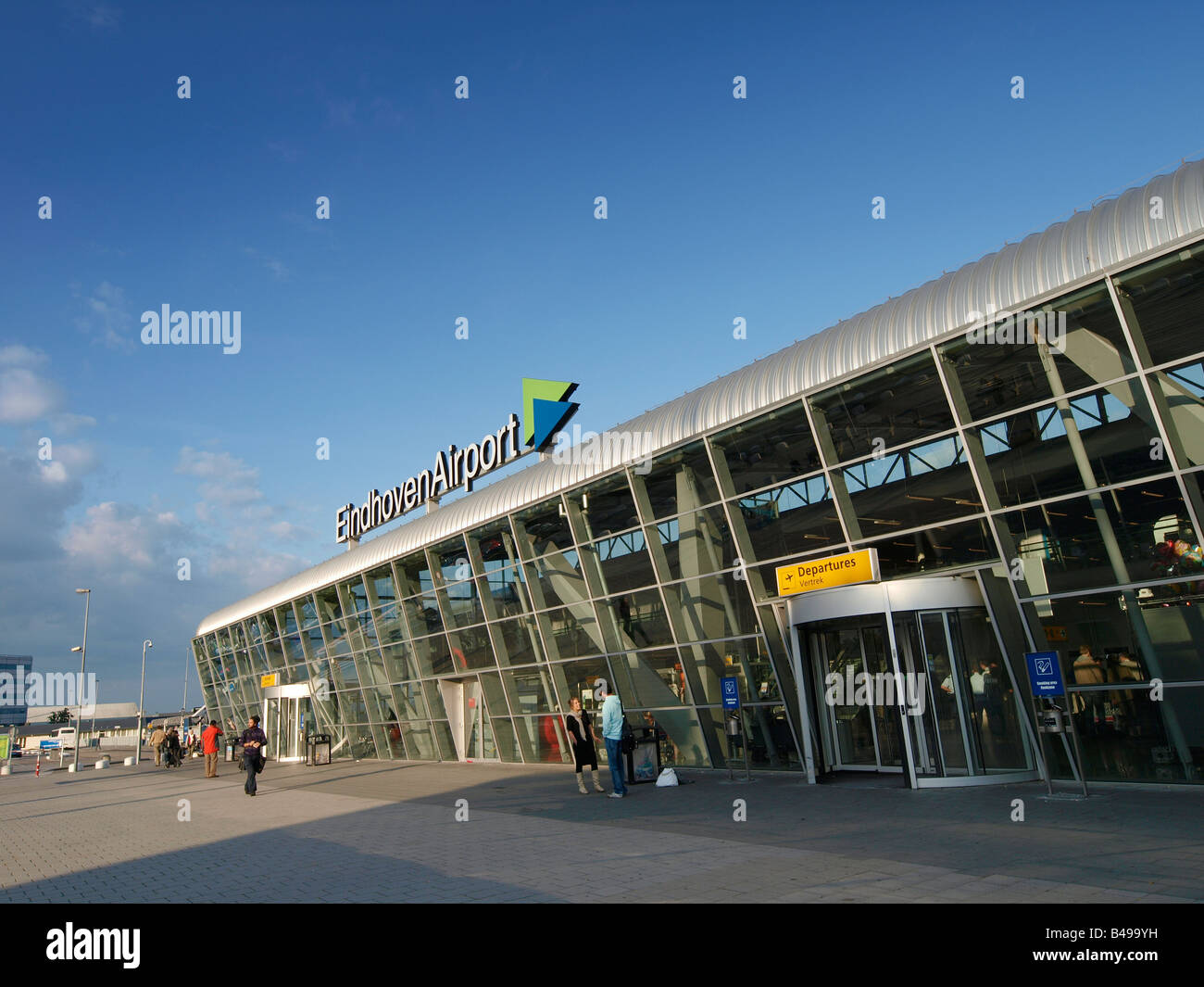 Eindhoven Airport arrivals departures terminal building Eindhoven Noord Brabant the Netherlands Stock Photo