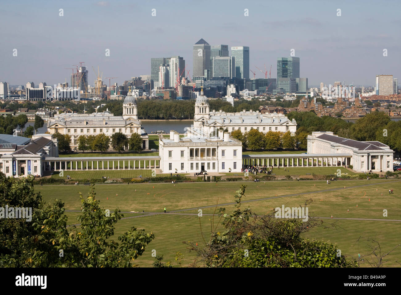 dockland view from greenwich park london england Stock Photo